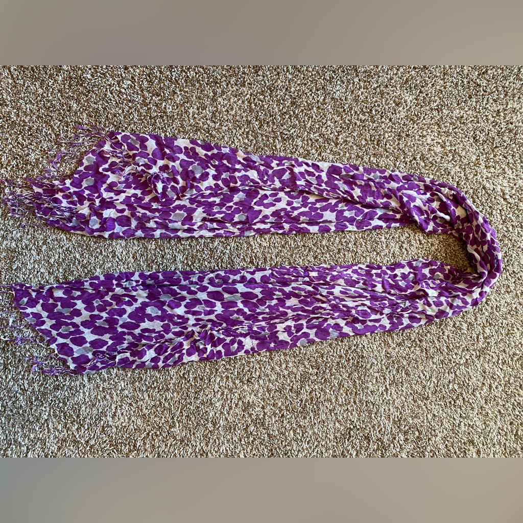 Purple Grey And White Scarf